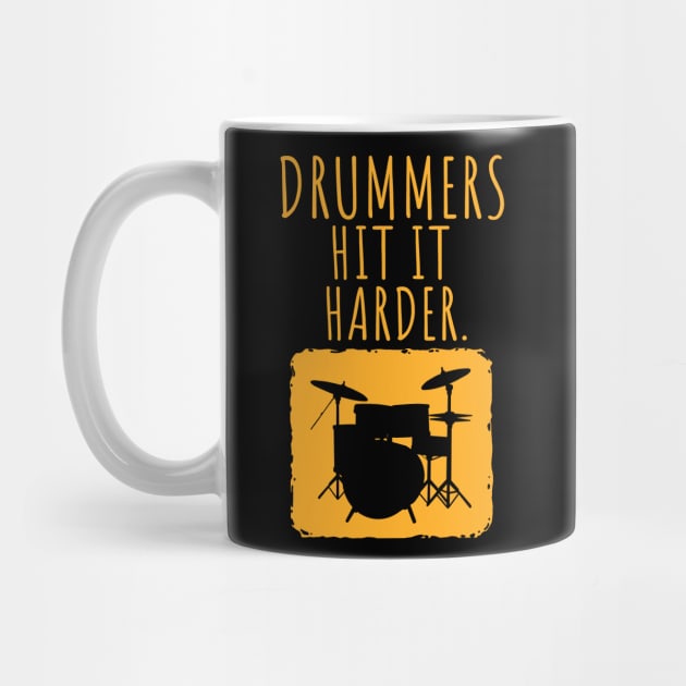 Fun Drummers Hit It Harder Drumming Print by Linco